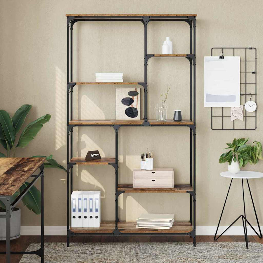 Boekenkast Oudhout 99 x 35,5 x 176 cm Bewerkt hout