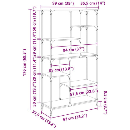 Boekenkast Artisan Eiken 99 x 35,5 x 176 cm Bewerkt hout