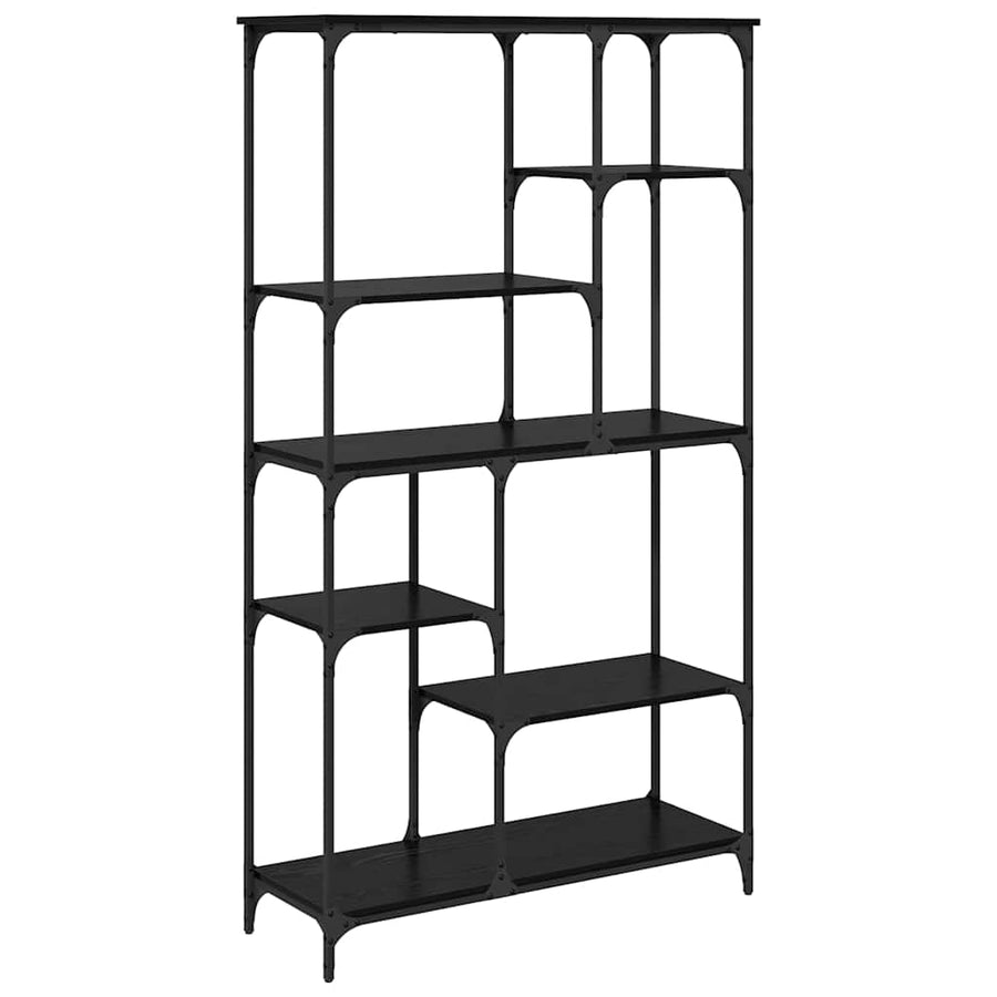 Boekenkast Zwart Eiken 99 x 35,5 x 176 cm Bewerkt hout