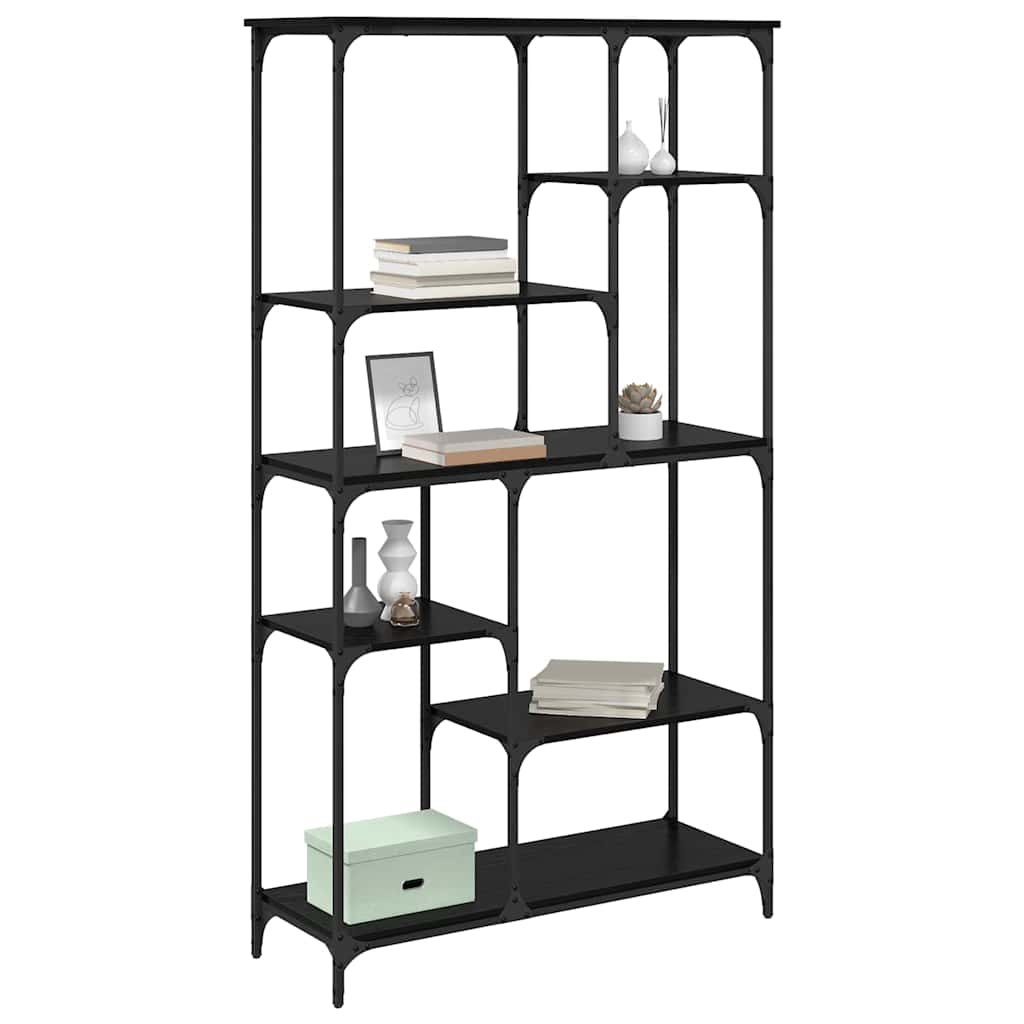 Boekenkast Zwart Eiken 99 x 35,5 x 176 cm Bewerkt hout