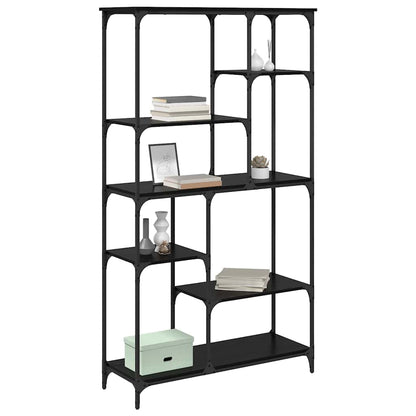Boekenkast Zwart Eiken 99 x 35,5 x 176 cm Bewerkt hout