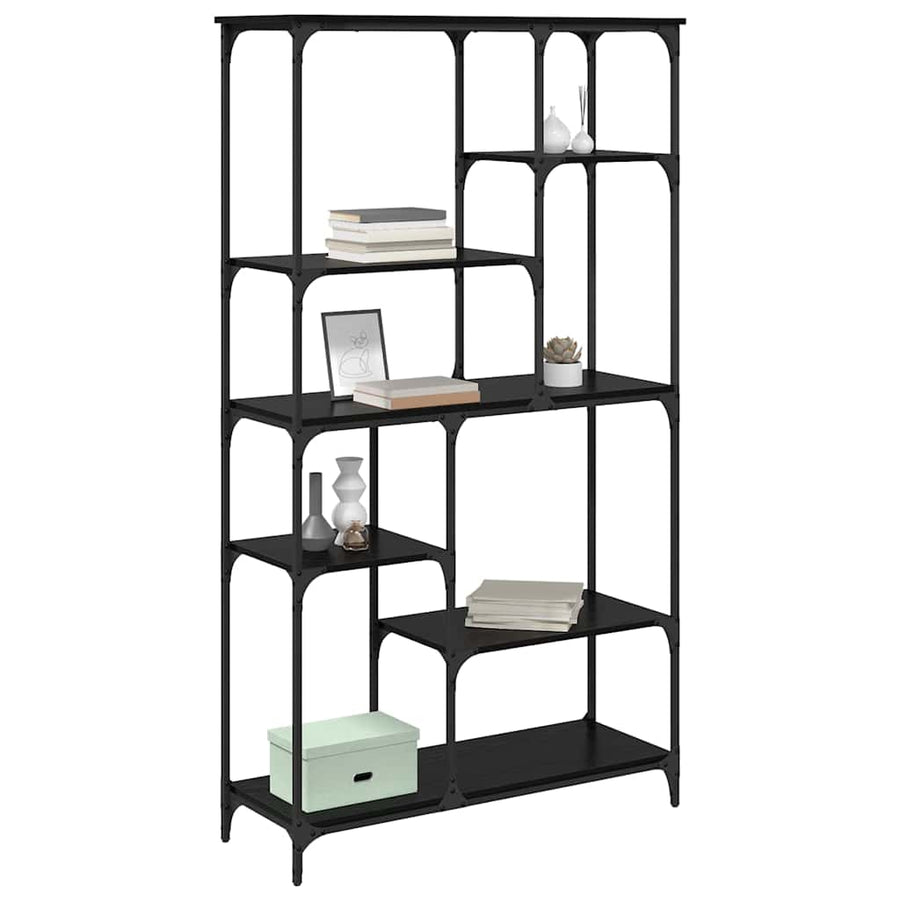 Boekenkast Zwart Eiken 99 x 35,5 x 176 cm Bewerkt hout