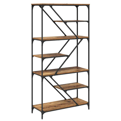 Boekenkast Oud Hout 91 x 36 x 176 cm Bewerkt hout
