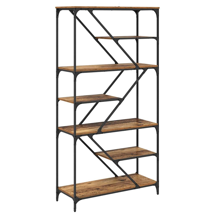 Boekenkast Oud Hout 91 x 36 x 176 cm Bewerkt hout