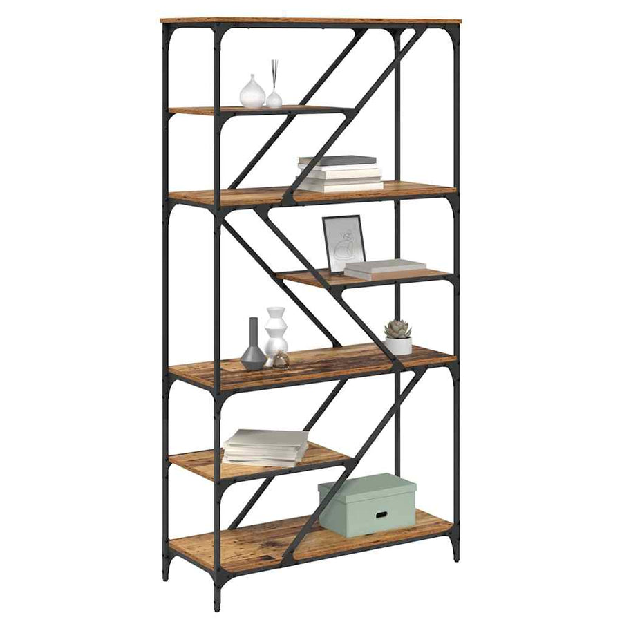 Boekenkast Oud Hout 91 x 36 x 176 cm Bewerkt hout