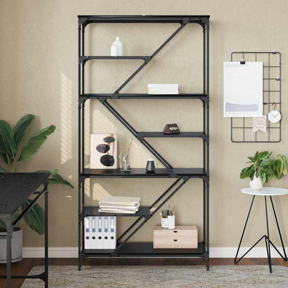 Boekenkast Zwart Eiken 91 x 36 x 176 cm Bewerkt hout