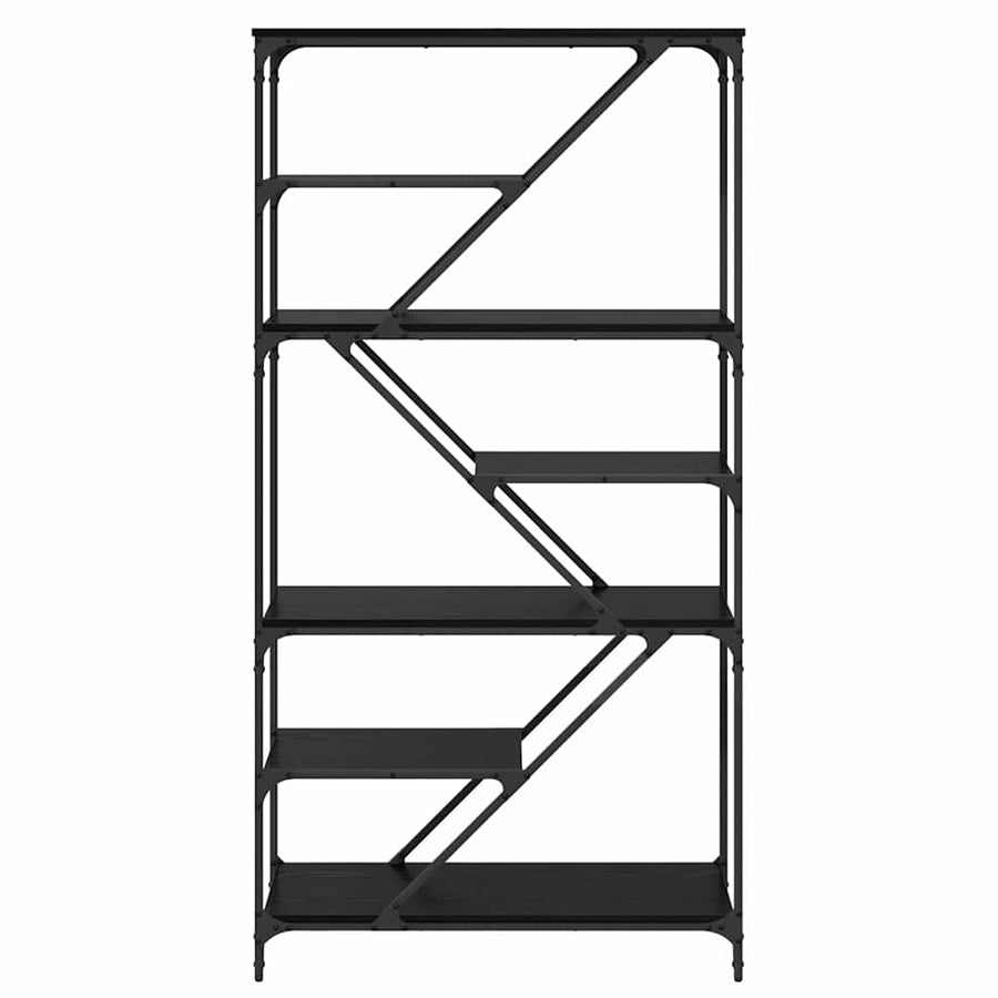 Boekenkast Zwart Eiken 91 x 36 x 176 cm Bewerkt hout