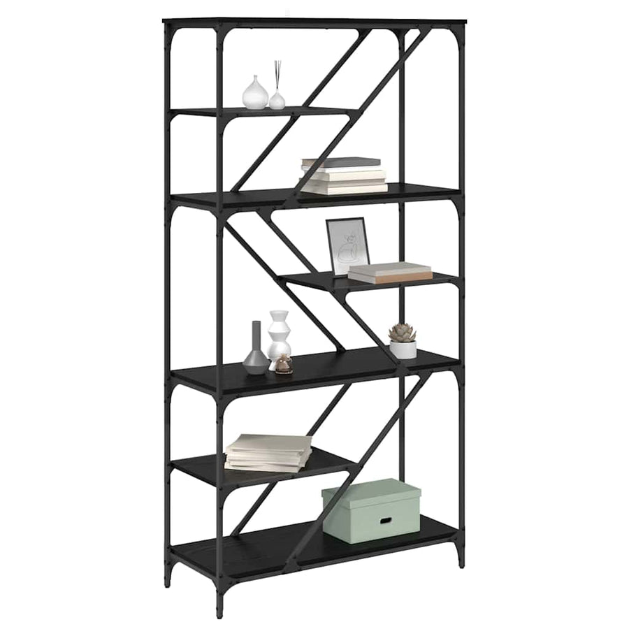 Boekenkast Zwart Eiken 91 x 36 x 176 cm Bewerkt hout
