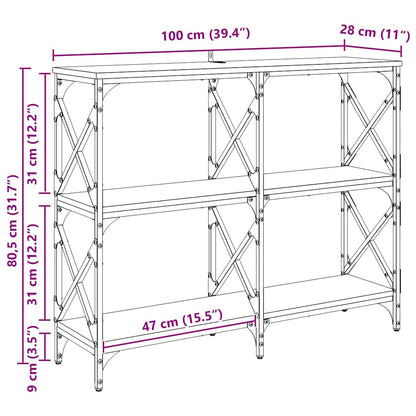 Wandtafel Artisan Eiken 100 x 28 x 80,5 cm Bewerkt hout