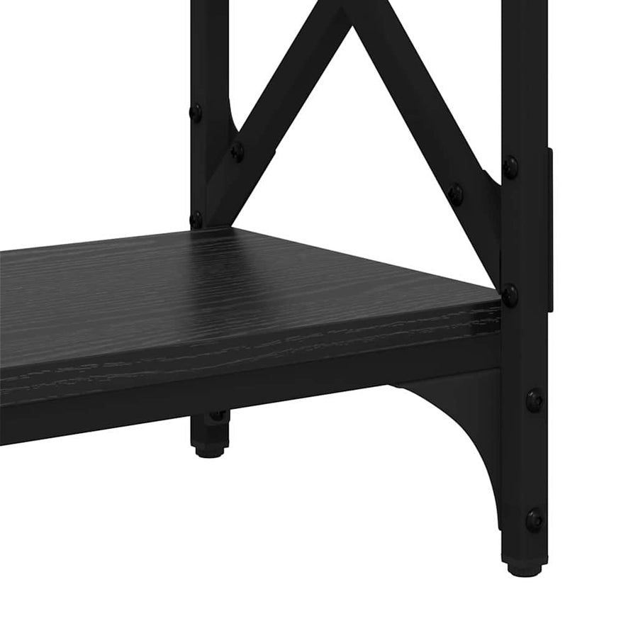 Wandtafel Zwart Eiken 100 x 28 x 80,5 cm Bewerkt hout