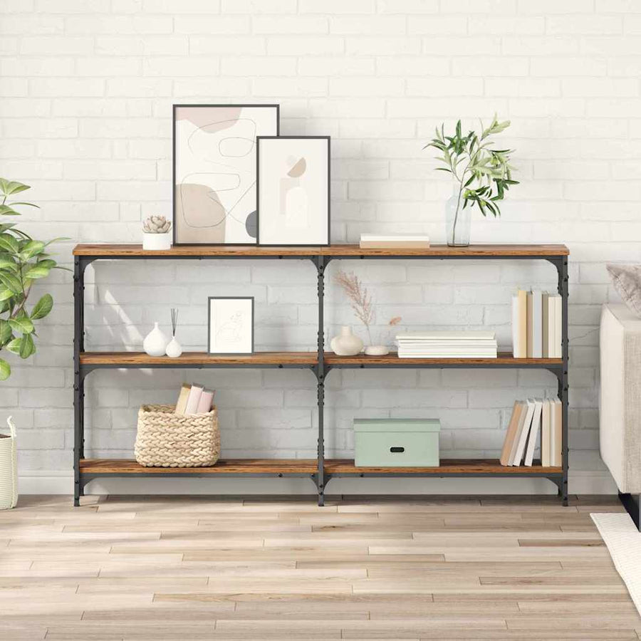 Wandtafel Oudhout 156 x 28 x 80,5 cm Bewerkt hout