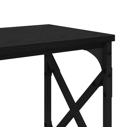Wandtafel Zwart Eiken 156 x 28 x 80,5 cm Bewerkt hout