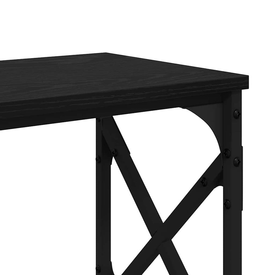 Wandtafel Zwart Eiken 156 x 28 x 80,5 cm Bewerkt hout