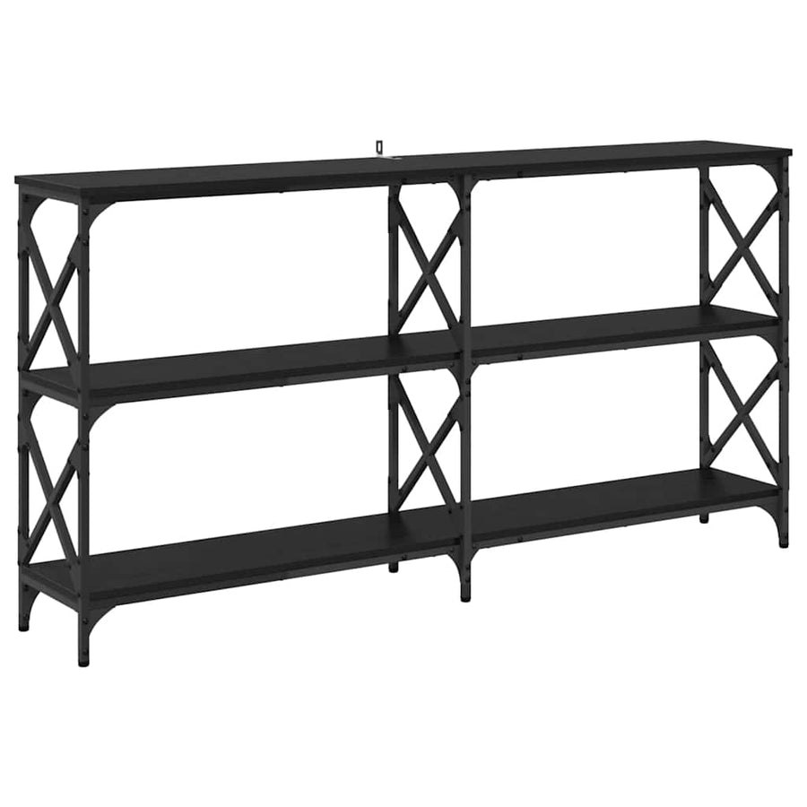 Wandtafel Zwart Eiken 156 x 28 x 80,5 cm Bewerkt hout