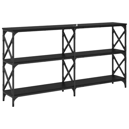 Wandtafel Zwart Eiken 156 x 28 x 80,5 cm Bewerkt hout