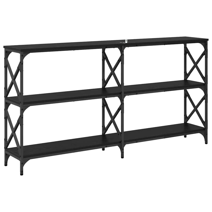 Wandtafel Zwart Eiken 156 x 28 x 80,5 cm Bewerkt hout