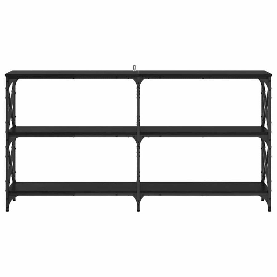 Wandtafel Zwart Eiken 156 x 28 x 80,5 cm Bewerkt hout