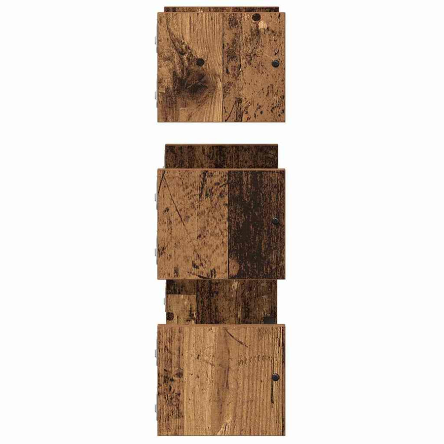 Wandplankenset met plank 3 pcs Oud Hout 40x16x14cm Bewerkt hout