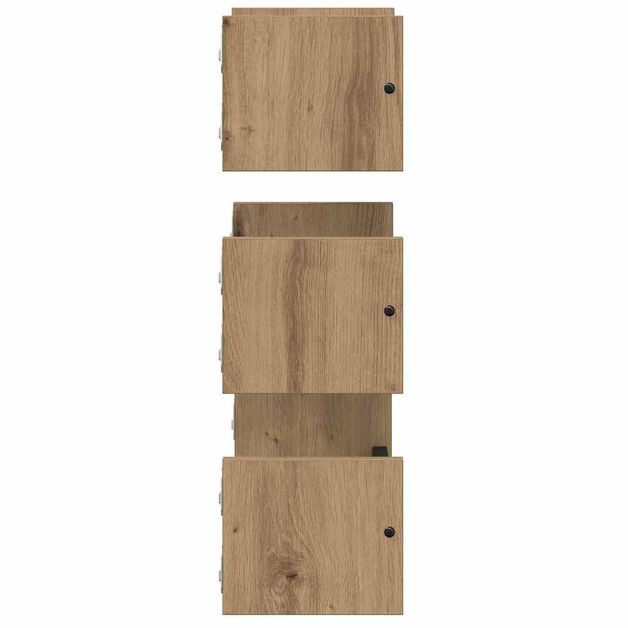 Wandplankenset 3 pcs Artisan Eiken 40x16x14cm Bewerkt hout