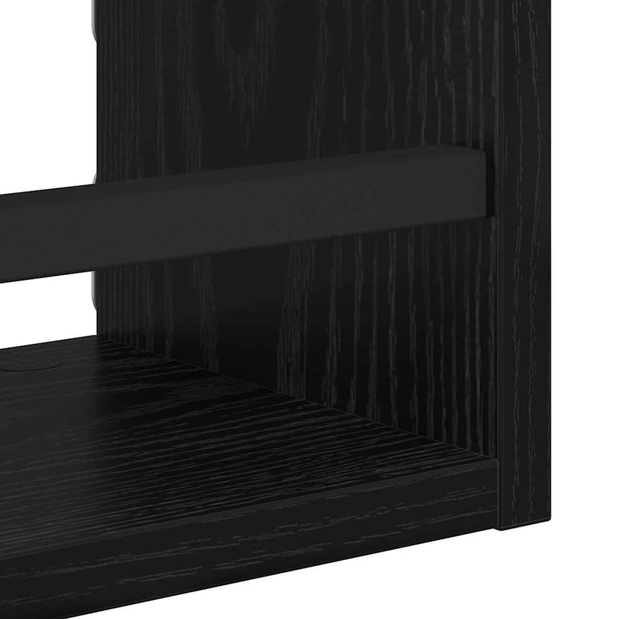 Wandplankenset 3 pcs Zwart Eiken 40x16x14cm Bewerkt hout