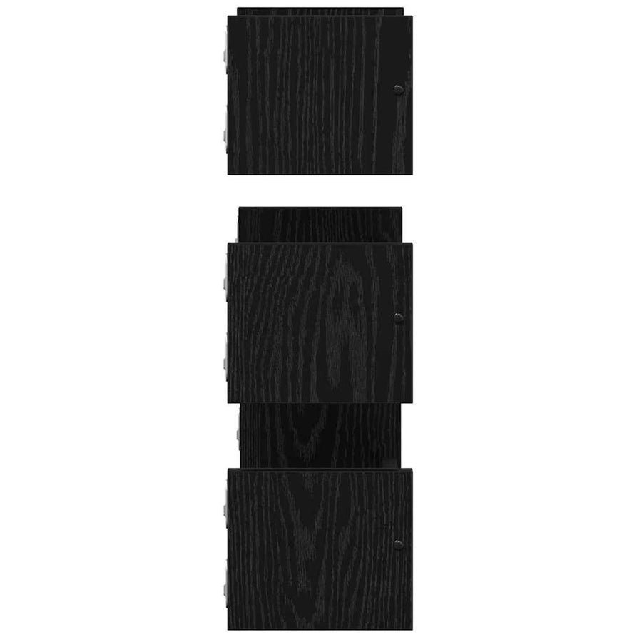 Wandplankenset 3 pcs Zwart Eiken 40x16x14cm Bewerkt hout
