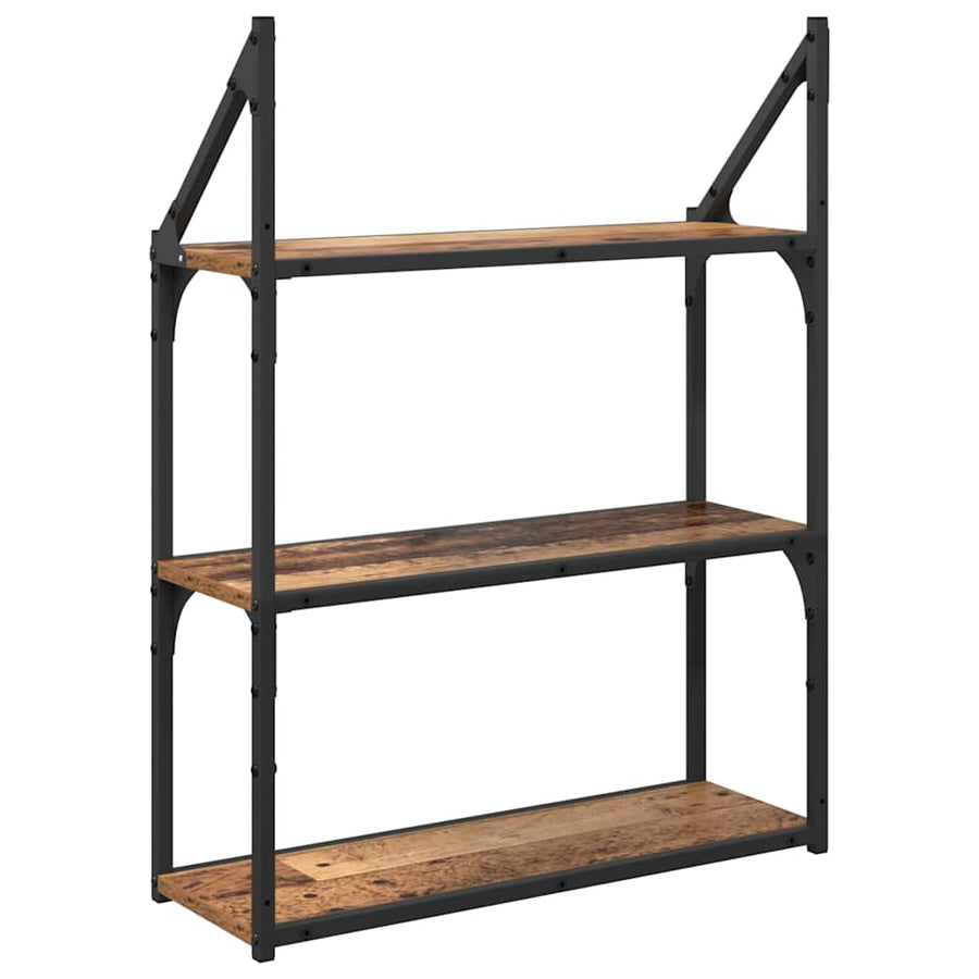 Wandplank met plank Oud Hout 60 x 21 x 78,5 cm Bewerkt hout