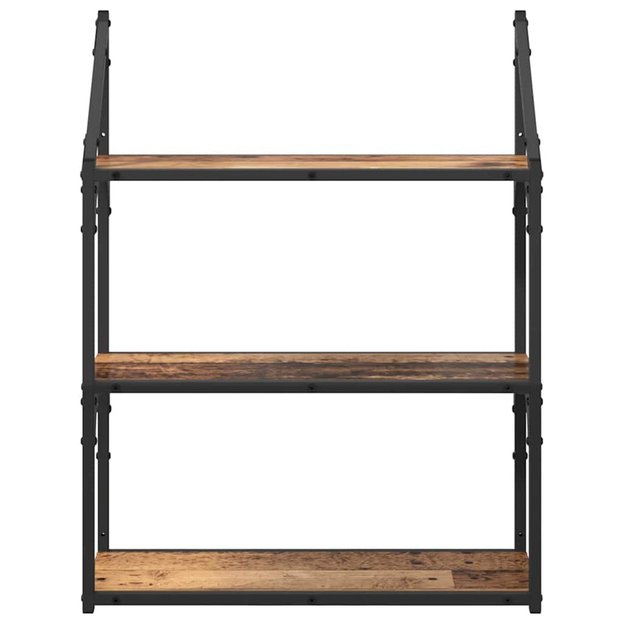 Wandplank met plank Oud Hout 60 x 21 x 78,5 cm Bewerkt hout