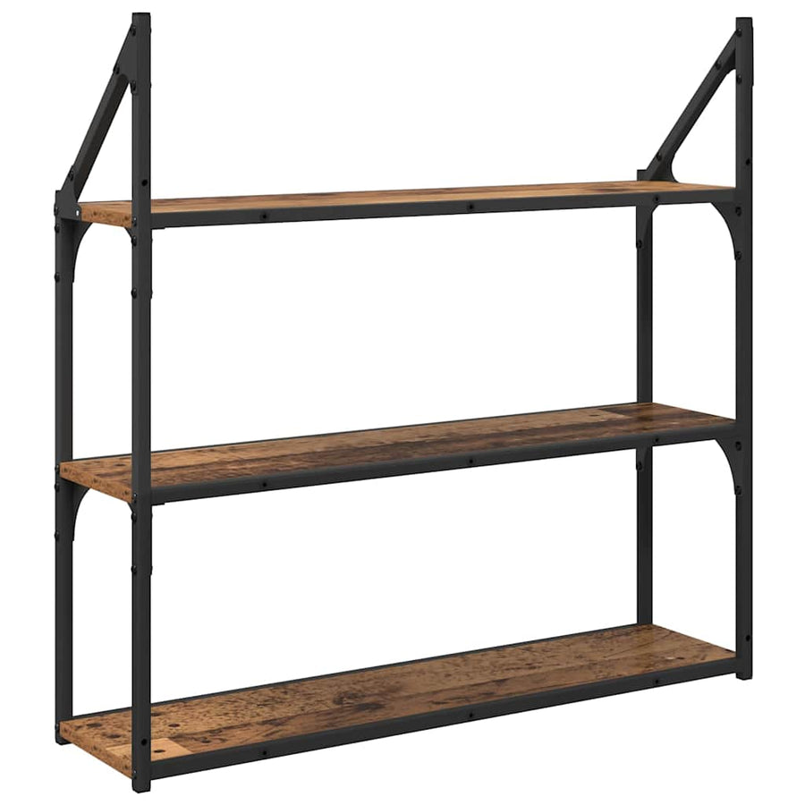 Wandplank met plank Oud Hout 80 x 21 x 78,5 cm Bewerkt hout