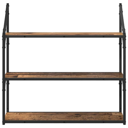 Wandplank met plank Oud Hout 80 x 21 x 78,5 cm Bewerkt hout