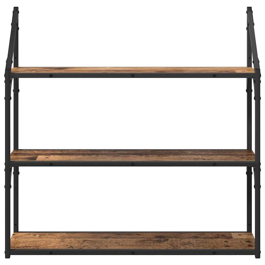 Wandplank met plank Oud Hout 80 x 21 x 78,5 cm Bewerkt hout