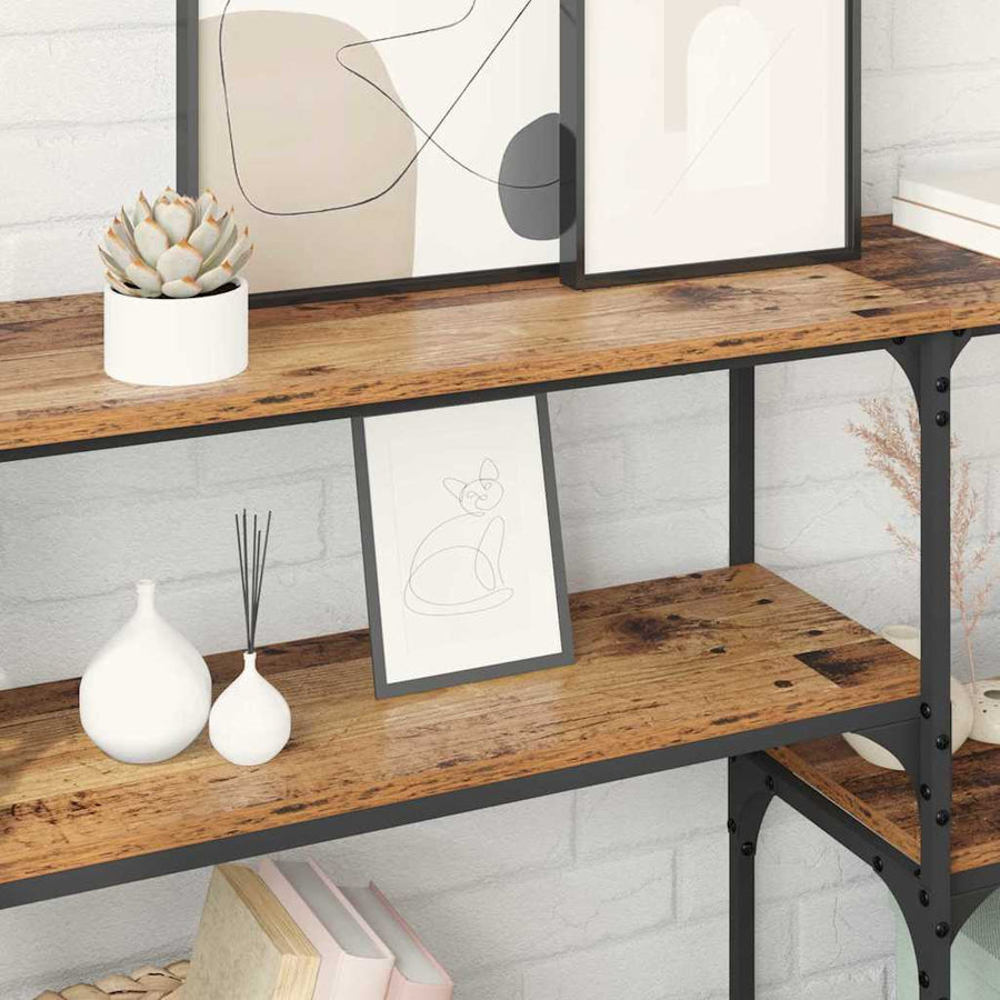 Wandtafel met plank Oudhout 150 x 29 x 76,5 cm Bewerkt hout