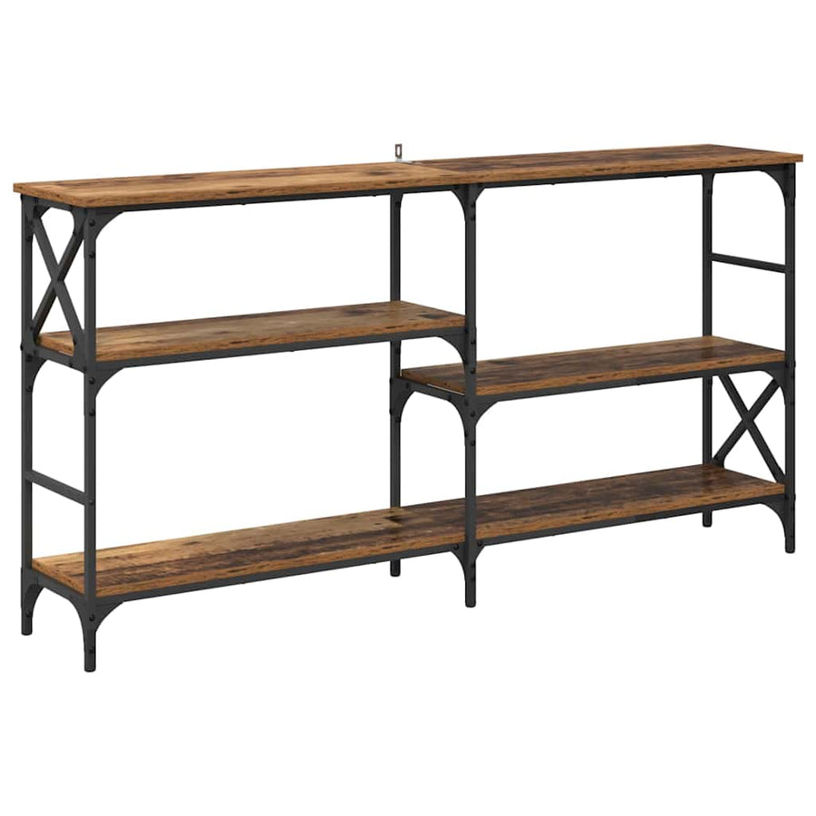 Wandtafel met plank Oudhout 150 x 29 x 76,5 cm Bewerkt hout