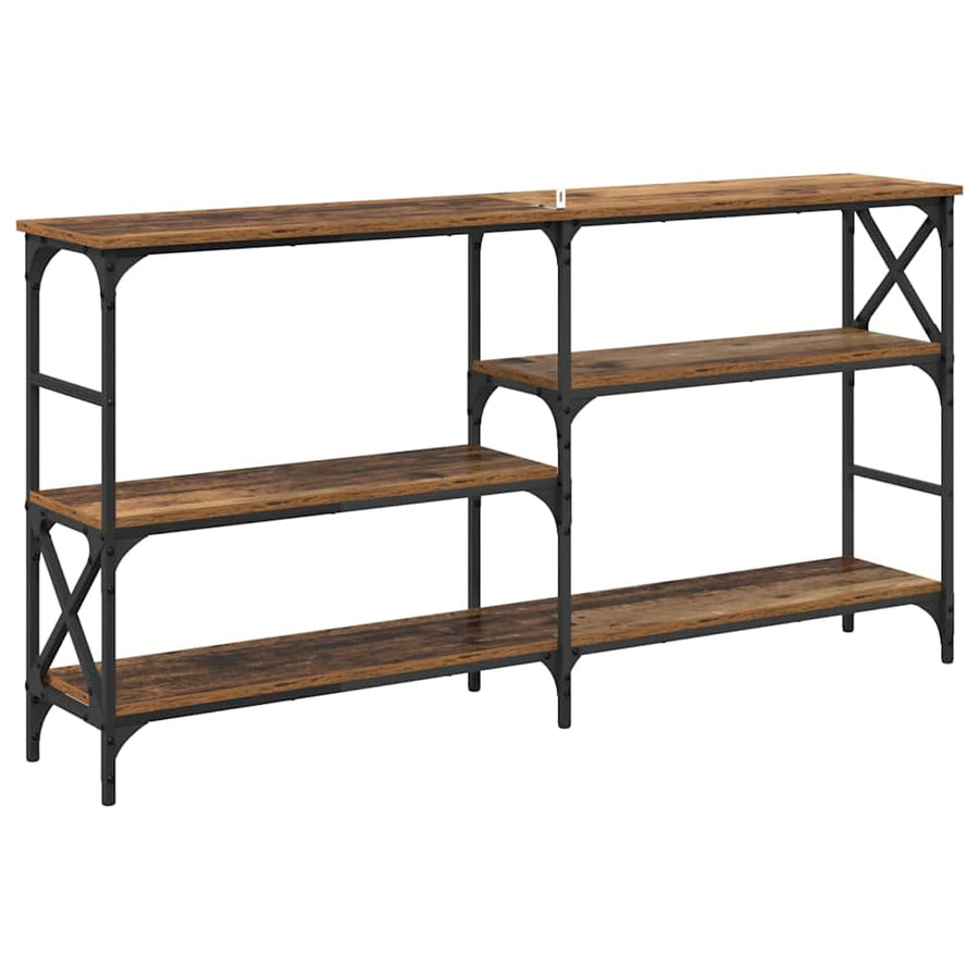 Wandtafel met plank Oudhout 150 x 29 x 76,5 cm Bewerkt hout