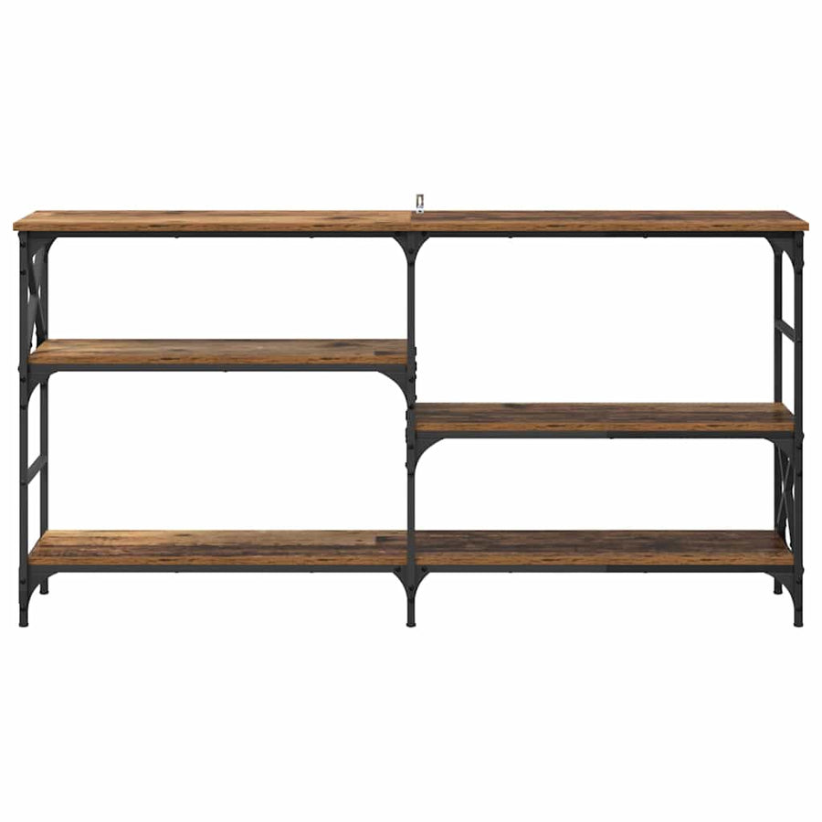 Wandtafel met plank Oudhout 150 x 29 x 76,5 cm Bewerkt hout