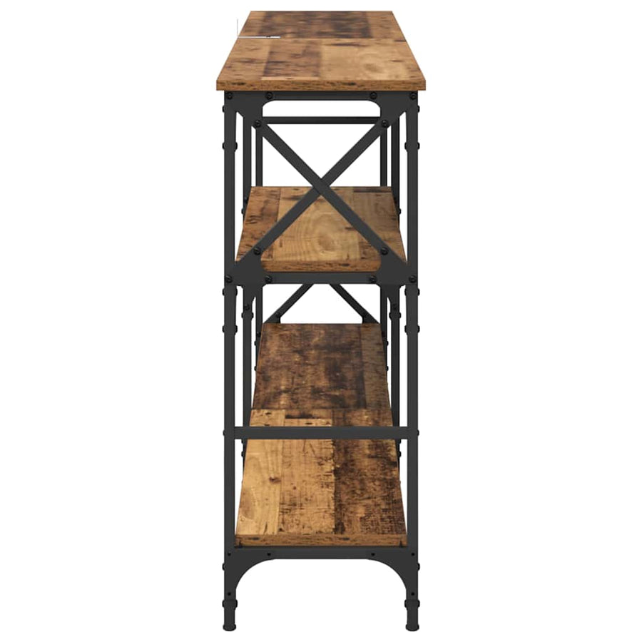 Wandtafel met plank Oudhout 150 x 29 x 76,5 cm Bewerkt hout