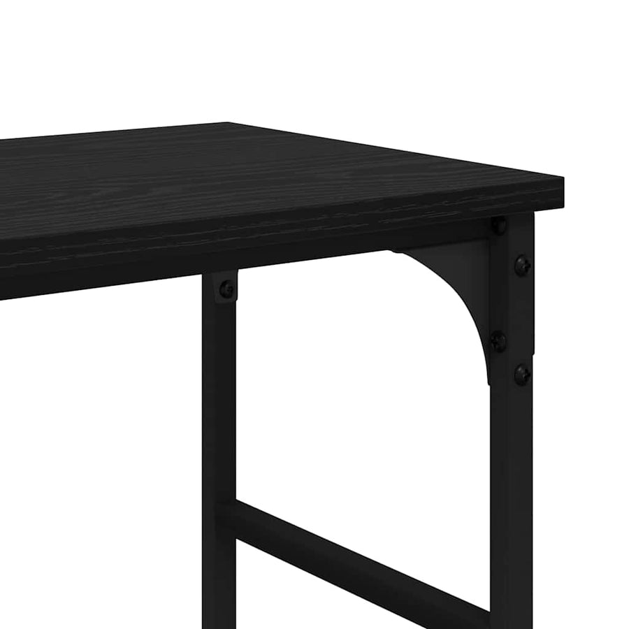 Wandtafel met plank Zwart Eiken 150 x 29 x 76,5 cm Bewerkt hout