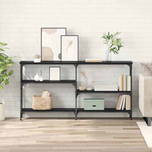 Wandtafel met plank Zwart Eiken 150 x 29 x 76,5 cm Bewerkt hout
