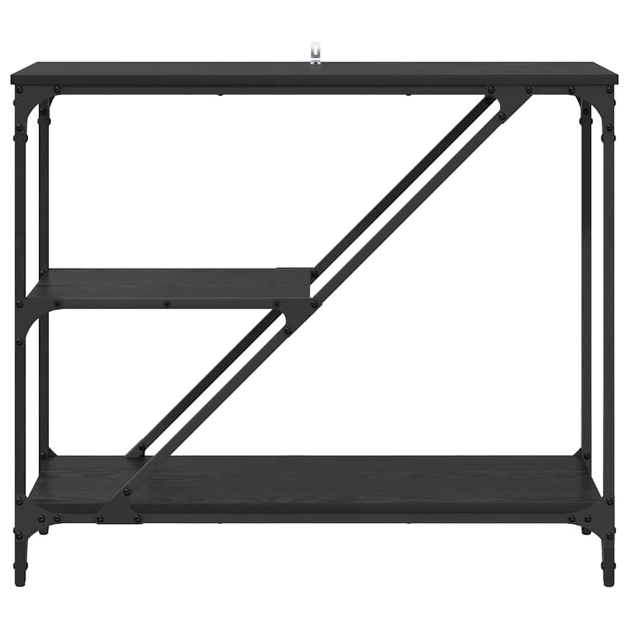 Wandtafel Zwart Eiken 88,5 x 30 x 75 cm Bewerkt hout