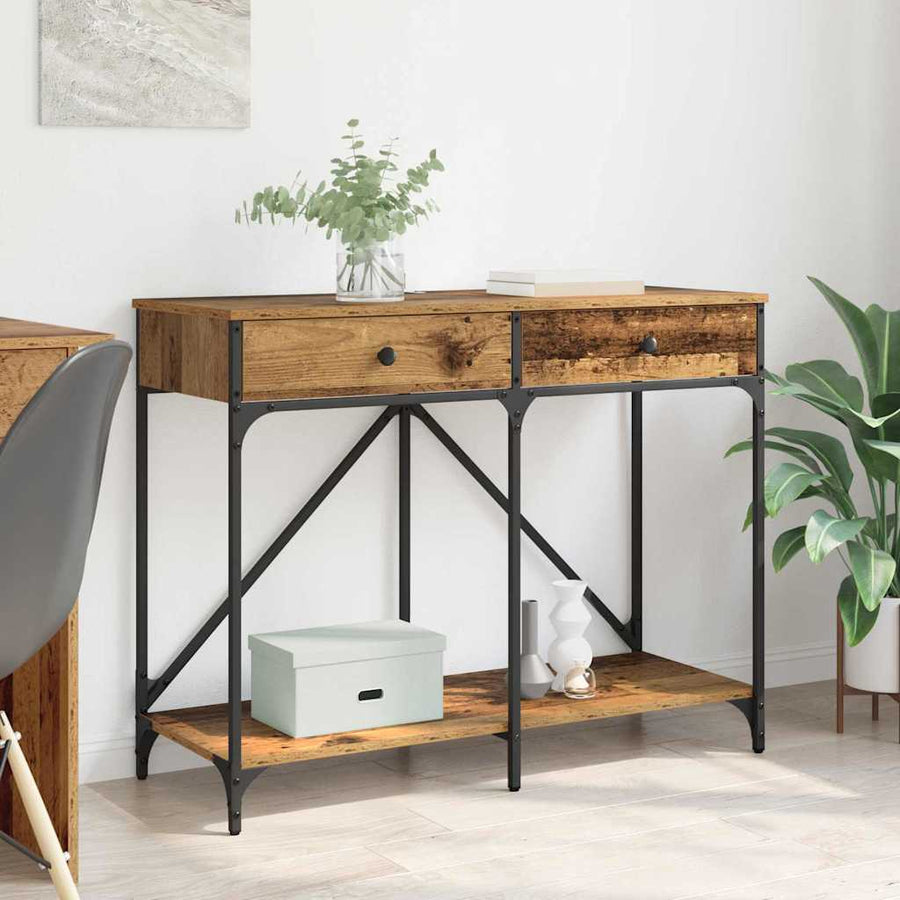 Wandtafel met lade Oud Hout 100 x 39 x 78,5 cm Bewerkt hout
