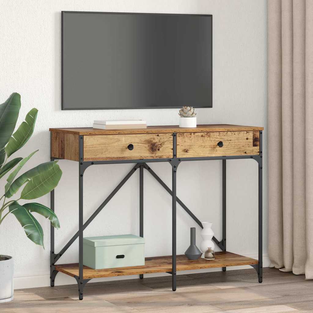 Wandtafel met lade Oud Hout 100 x 39 x 78,5 cm Bewerkt hout