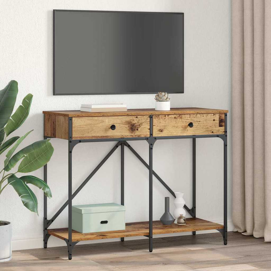 Wandtafel met lade Oud Hout 100 x 39 x 78,5 cm Bewerkt hout