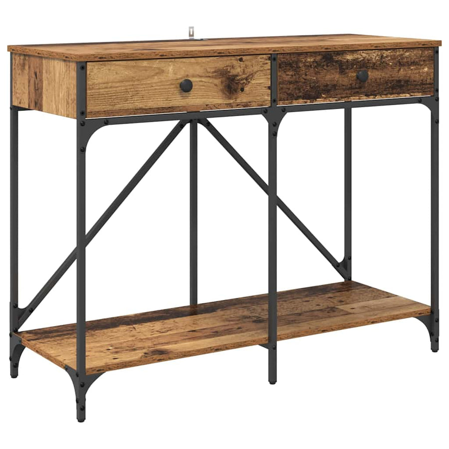 Wandtafel met lade Oud Hout 100 x 39 x 78,5 cm Bewerkt hout
