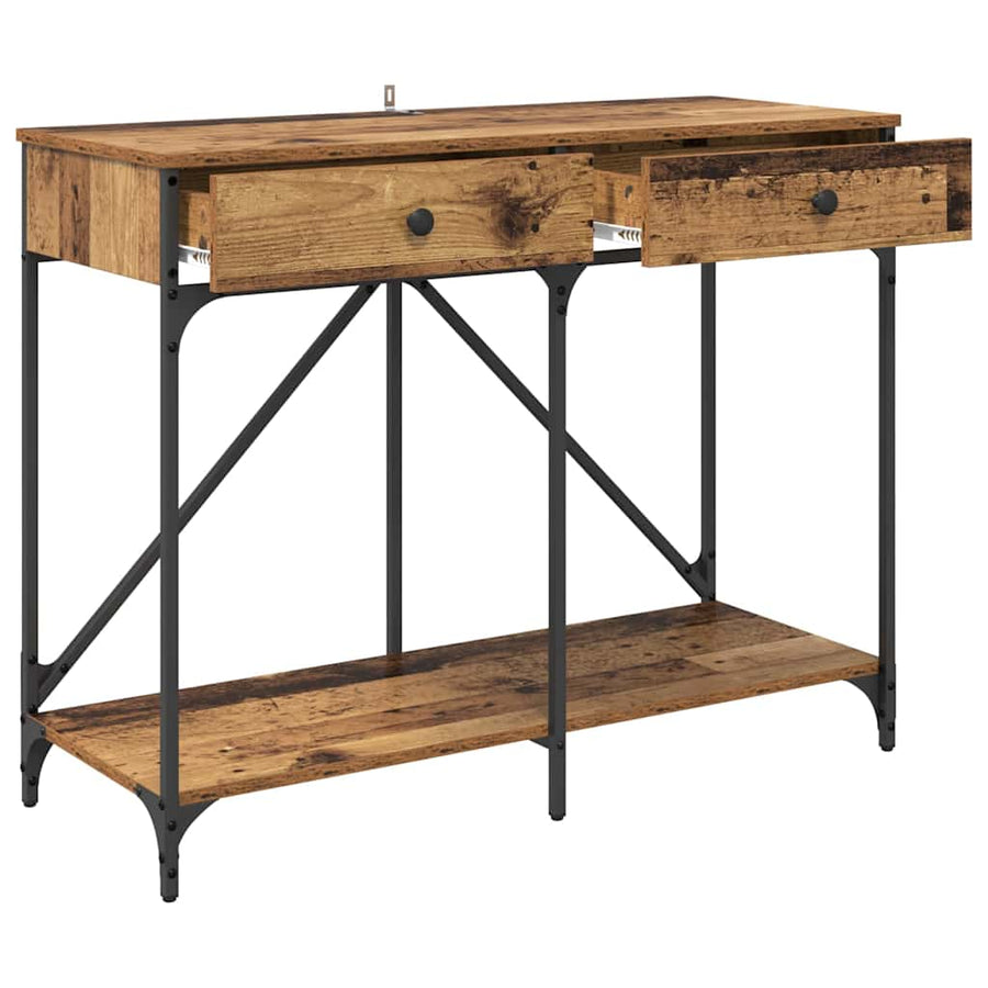 Wandtafel met lade Oud Hout 100 x 39 x 78,5 cm Bewerkt hout