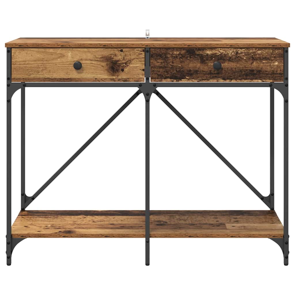 Wandtafel met lade Oud Hout 100 x 39 x 78,5 cm Bewerkt hout