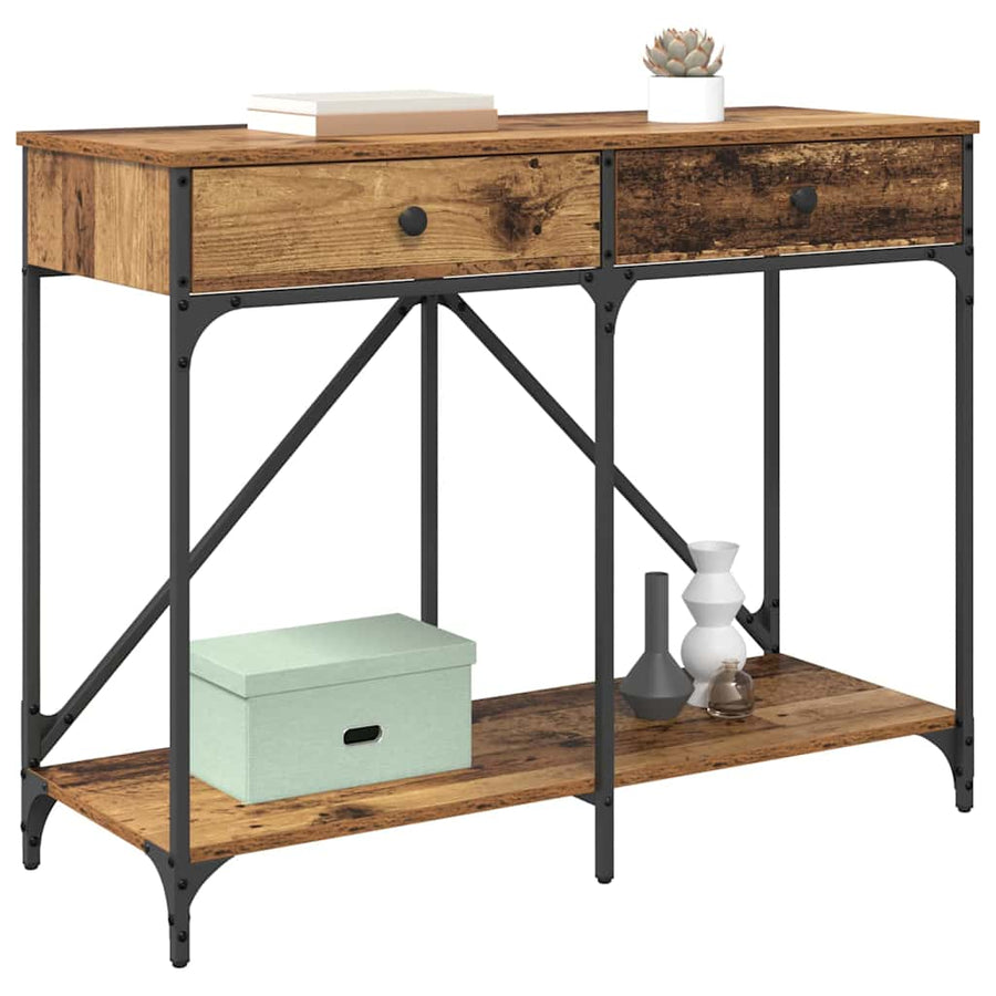 Wandtafel met lade Oud Hout 100 x 39 x 78,5 cm Bewerkt hout