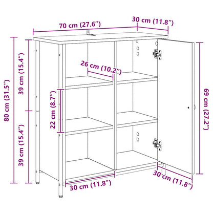 Dressoir Artisan Eiken 70 x 30 x 80 cm Bewerkt hout