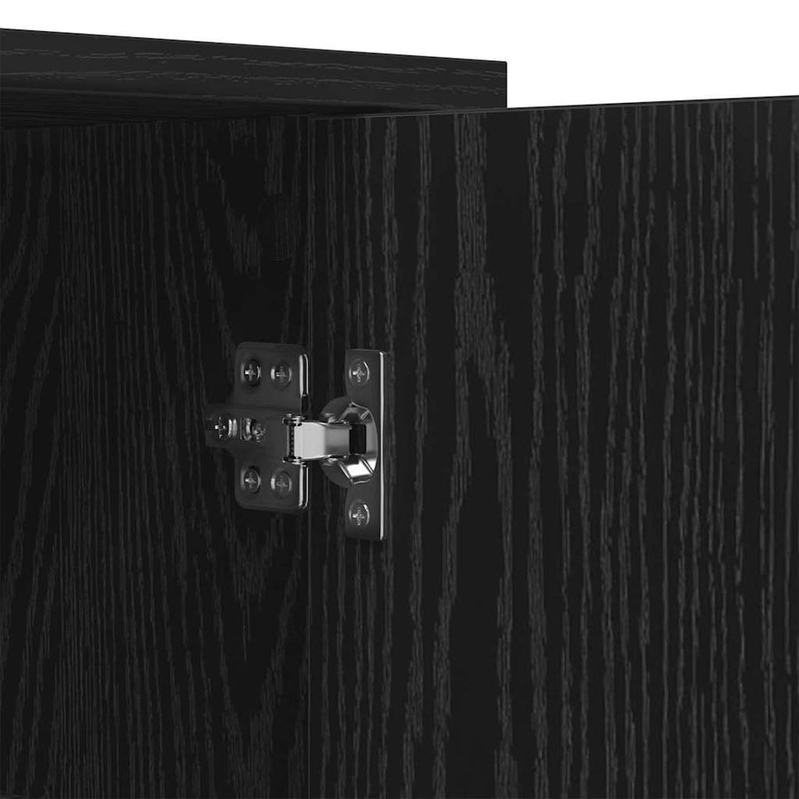 Dressoir Zwart Eiken 70 x 30 x 80 cm Bewerkt hout