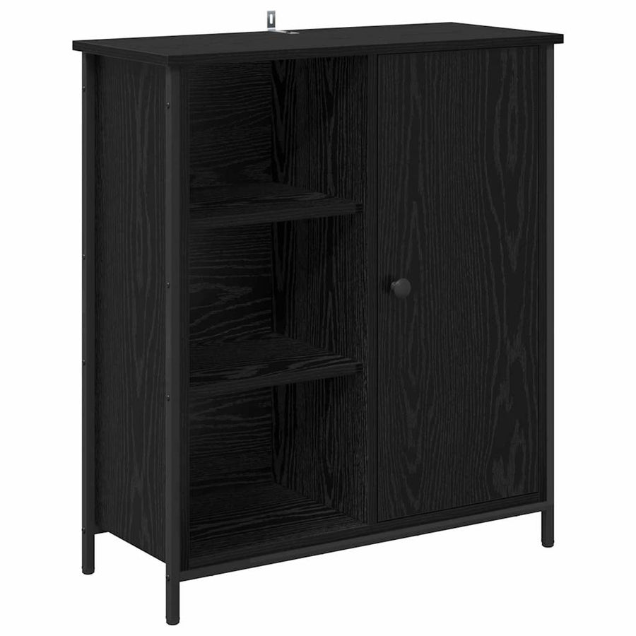 Dressoir Zwart Eiken 70 x 30 x 80 cm Bewerkt hout