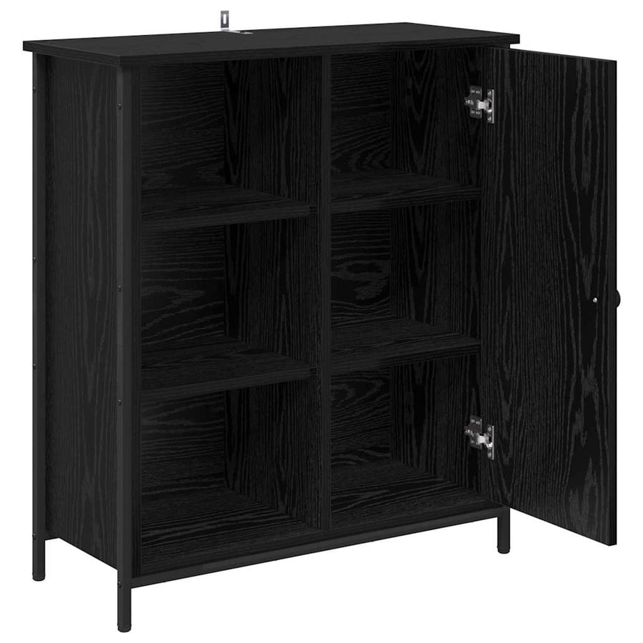 Dressoir Zwart Eiken 70 x 30 x 80 cm Bewerkt hout