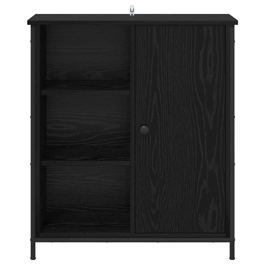 Dressoir Zwart Eiken 70 x 30 x 80 cm Bewerkt hout
